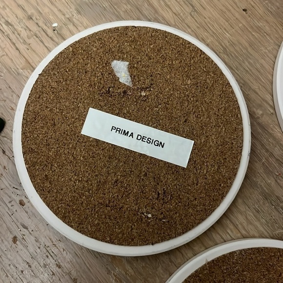 Mushroom Coaster Set of 4 Prima Design Stone Cork Backing - Picture 6 of 7